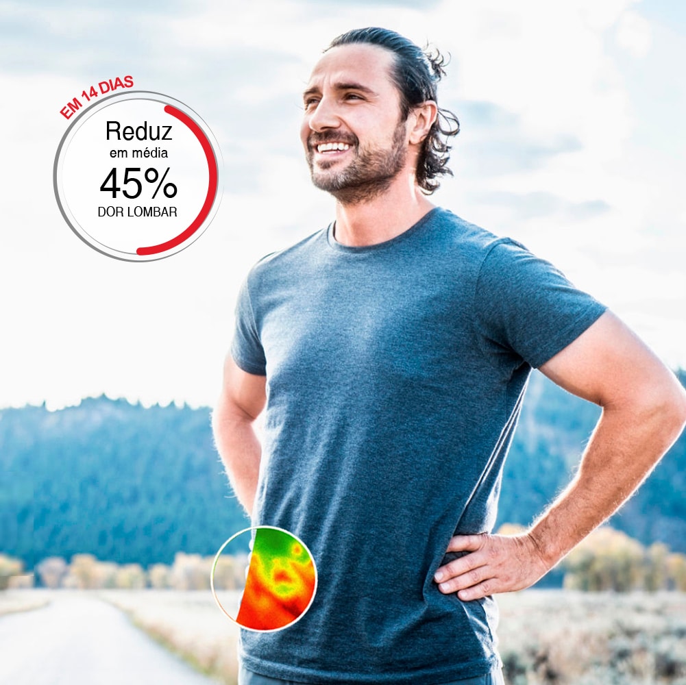 Camiseta com a tecnologia MIG3® para alívio da dor lombar